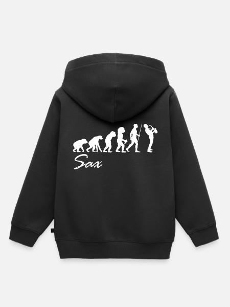 saxofoon - Kinder Premium hoodie biologisch - zwart