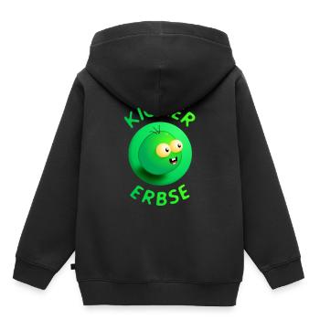 pois chiche - Sweat Premium à capuche enfant bio - noir - Dos - AI Model Kid Male (0cm)