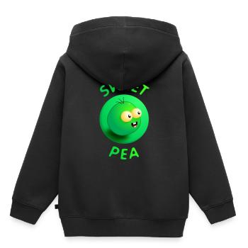Pois sucré - Sweat Premium à capuche enfant bio - noir - Dos - AI Model Kid Male (0cm)