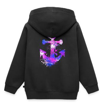 ancre - Sweat Premium à capuche enfant bio - noir - Dos - AI Model Kid Male (0cm)