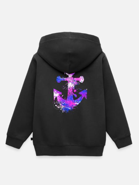 Anker - Kinder Premium Organic Hoodie - Schwarz