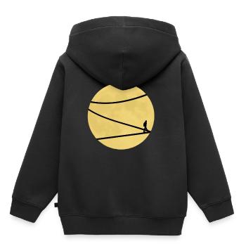 mond - Kinder Premium Organic Hoodie - Schwarz - Hinten - AI Model Kid Male (0cm)