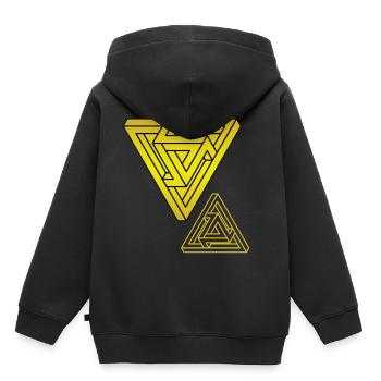 Optical Illusion Triangle - Kids Premium Organic Hoodie - black - Back - AI Model Kid Male (0cm)
