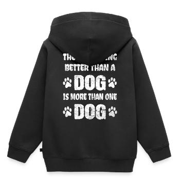 Paroles de chiens - Sweat Premium à capuche enfant bio - noir - Dos - AI Model Kid Male (0cm)