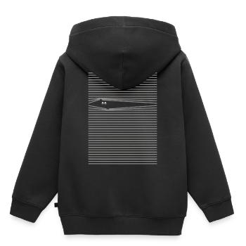 Yeux rideaux chemise - Sweat Premium à capuche enfant bio - noir - Dos - AI Model Kid Male (0cm)