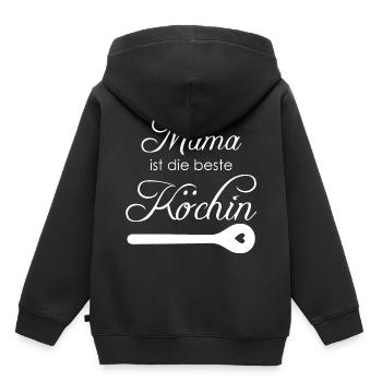 Mama - Kinder Premium Organic Hoodie - Schwarz - Hinten - AI Model Kid Male (0cm)