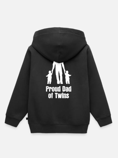 père de jumeaux jumeaux - Sweat Premium à capuche enfant bio - noir