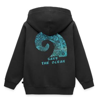 sauver l'océan - Sweat Premium à capuche enfant bio - noir - Dos - AI Model Kid Male (0cm)