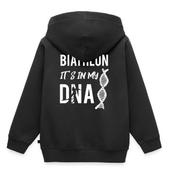 biathlon dna - Kinder Premium Organic Hoodie - Schwarz - Hinten - AI Model Kid Male (0cm)