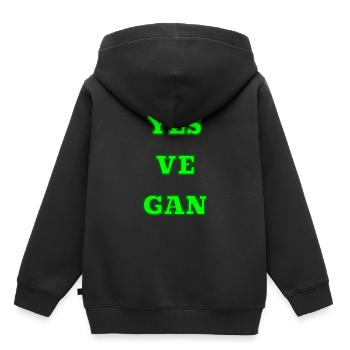 Vegan Veganer - Kinder Premium Organic Hoodie - Schwarz - Hinten - AI Model Kid Male (0cm)