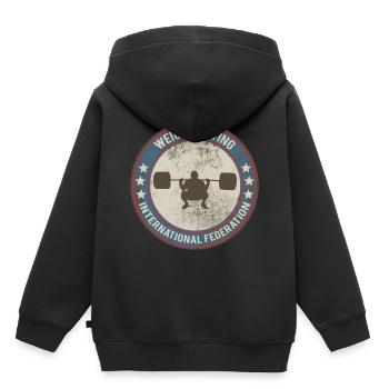 weight lifting - Kids Premium Organic Hoodie - black - Back - AI Model Kid Male (0cm)