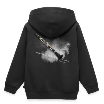 clarinette - Sweat Premium à capuche enfant bio - noir - Dos - AI Model Kid Male (0cm)