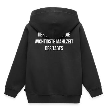Der Clown ist die wichtigste Mahlzeit des Tages - Kinder Premium Organic Hoodie - Schwarz - Hinten - AI Model Kid Male (0cm)