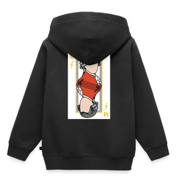 Mozart Spielkarte Musik Note Weiß Cooles Geschenk - Kinder Premium Organic Hoodie - Schwarz - Hinten - AI Model Kid Male (0cm)