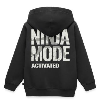 Ninja Warrior - Ninja-Modus aktiviert - Kinder Premium Organic Hoodie - Schwarz - Hinten - AI Model Kid Male (0cm)