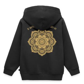 Hindouisme Mandala symbole Savourer la vie Cooles - Sweat Premium à capuche enfant bio - noir - Dos - AI Model Kid Male (0cm)
