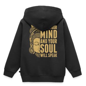 L’ de l’hindouisme parle bouddhiste Cooles - Sweat Premium à capuche enfant bio - noir - Dos - AI Model Kid Male (0cm)