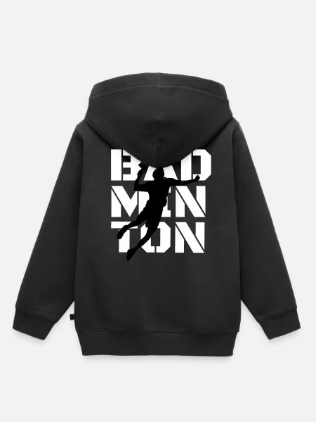 Badminton - Kinder Premium Organic Hoodie - Schwarz
