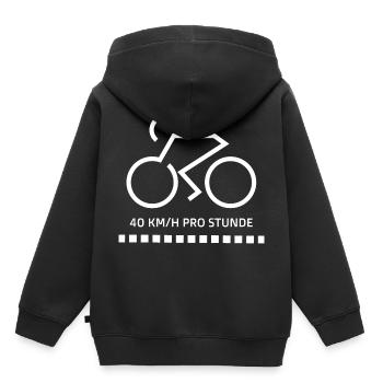 Radsport - Kinder Premium Organic Hoodie - Schwarz - Hinten - AI Model Kid Male (0cm)