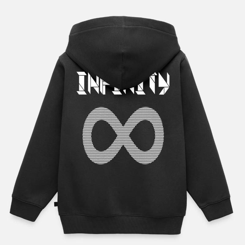l'infini, l'infini - symbole, 8 - Sweat Premium à capuche enfant bio - noir