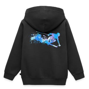 Ski - Kinder Premium Organic Hoodie - Schwarz - Hinten - AI Model Kid Male (0cm)