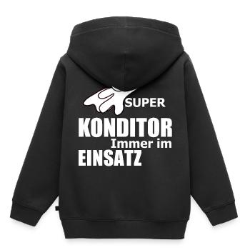 Konditor Beruf Geschenk - Kinder Premium Organic Hoodie - Schwarz - Hinten - AI Model Kid Male (0cm)