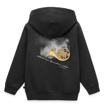 Instrument à cor - Sweat Premium à capuche enfant bio - noir - Dos - AI Model Kid Male (0cm)