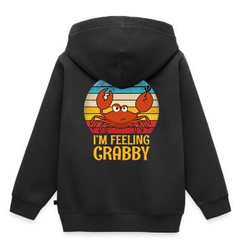 Rétro écrevisses cancer crabe homard crabe - Sweat Premium à capuche enfant bio - noir - Dos - AI Model Kid Male (0cm)