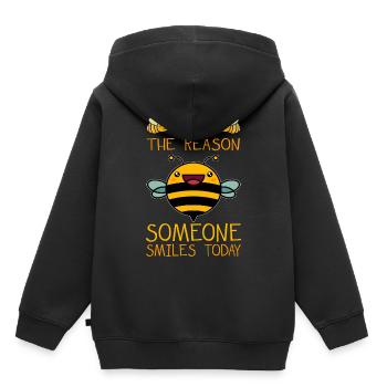 Bienen Biene Wortspiel Wortwitz - Kinder Premium Organic Hoodie - Schwarz - Hinten - AI Model Kid Male (0cm)