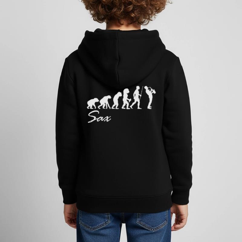 Saxophone Evolution Evolution Musicien Sweat Premium à capuche enfant bio