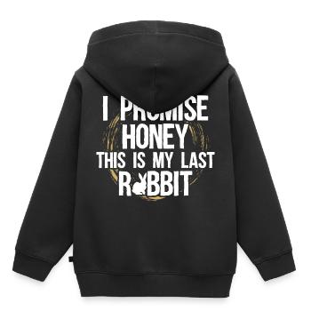 Hase Ich schwöre letztes Häschen Lustiges Geschenk - Kinder Premium Organic Hoodie - Schwarz - Hinten - AI Model Kid Male (0cm)