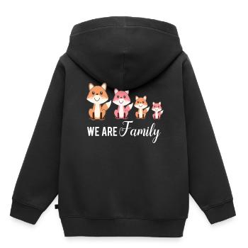 Nous sommes une famille - nous sommes une famille - Sweat Premium à capuche enfant bio - noir - Dos - AI Model Kid Male (0cm)