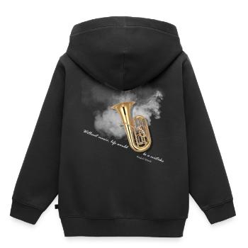 tuba musiker instrument - Sweat Premium à capuche enfant bio - noir - Dos - AI Model Kid Male (0cm)