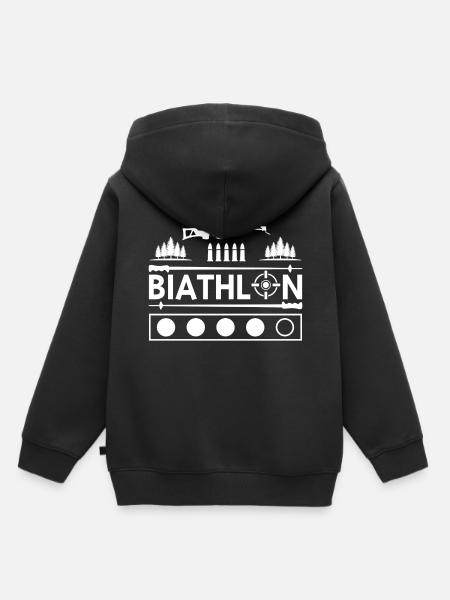 Biathlon T-Shirt - Premium børne hættetrøje økologisk - sort