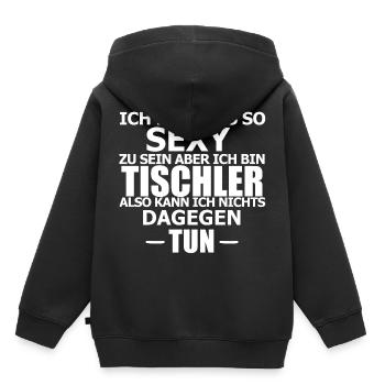 TISCHLER - Kinder Premium Organic Hoodie - Schwarz - Hinten - AI Model Kid Male (0cm)