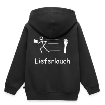 Livraisons - Sweat Premium à capuche enfant bio - noir - Dos - AI Model Kid Male (0cm)