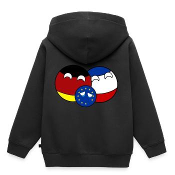 Countryball Germany France EU - Brexit - Kids Premium Organic Hoodie - black - Back - AI Model Kid Male (0cm)