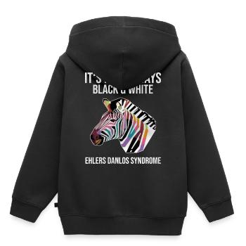 Ehlers Danlos Syndrome Black White Zebra - Sweat Premium à capuche enfant bio - noir - Dos - AI Model Kid Male (0cm)