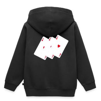 Cartes à jouer Ace - Sweat Premium à capuche enfant bio - noir - Dos - AI Model Kid Male (0cm)