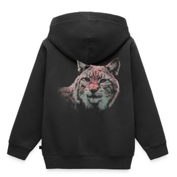 le lynx sauvage chat sauvage - Sweat Premium à capuche enfant bio - noir - Dos - AI Model Kid Male (0cm)