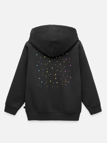 Regenbogen Punkte Muster Geschenkidee - Kinder Premium Organic Hoodie - Schwarz