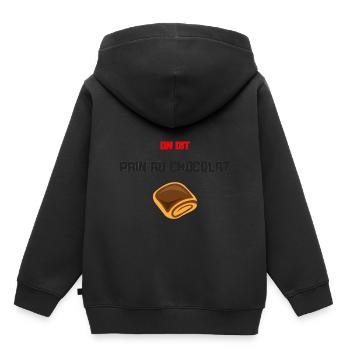 On dit au chocolat - Sweat Premium à capuche enfant bio - noir - Dos - AI Model Kid Male (0cm)