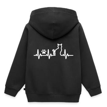 Katzenfreund, Evolutionshirt - Kinder Premium Organic Hoodie - Schwarz - Hinten - AI Model Kid Male (0cm)