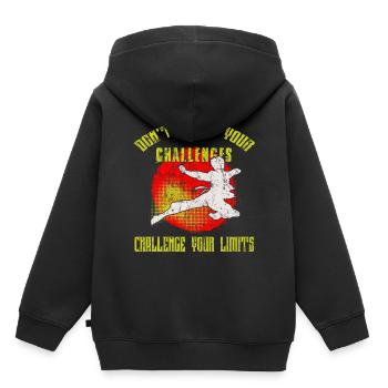 Kampfsport - Kinder Premium Organic Hoodie - Schwarz - Hinten - AI Model Kid Male (0cm)