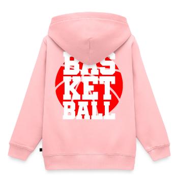 Basket-ball Slam Dunk Rebound cadeau - Sweat Premium à capuche enfant bio - rose - Dos - AI Model Kid Female (0cm)