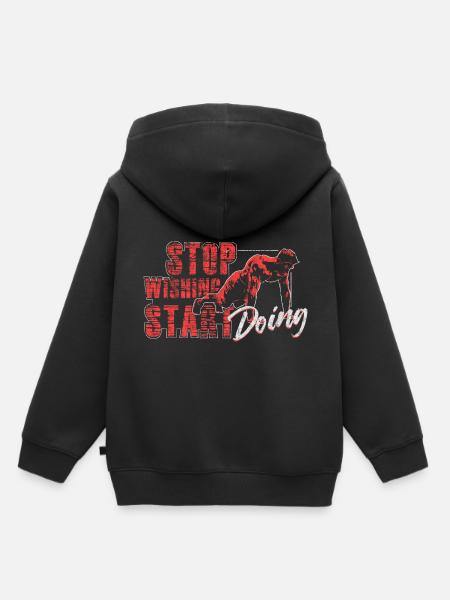 Fitness disant - Sweat Premium à capuche enfant bio - noir