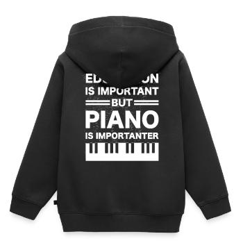 pianiste - Sweat Premium à capuche enfant bio - noir - Dos - AI Model Kid Male (0cm)