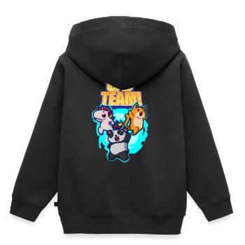 Einhorn Panda Katze Portal Motivation - Kinder Premium Organic Hoodie - Schwarz - Hinten - AI Model Kid Male (0cm)