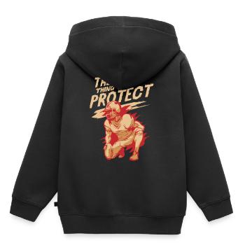 Football Position Center Aggressiv Geschenk - Kinder Premium Organic Hoodie - Schwarz - Hinten - AI Model Kid Male (0cm)