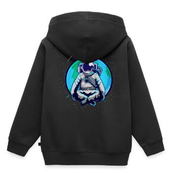 Weltraum Astronaut All Weltkugel Geschenk - Kinder Premium Organic Hoodie - Schwarz - Hinten - AI Model Kid Male (0cm)